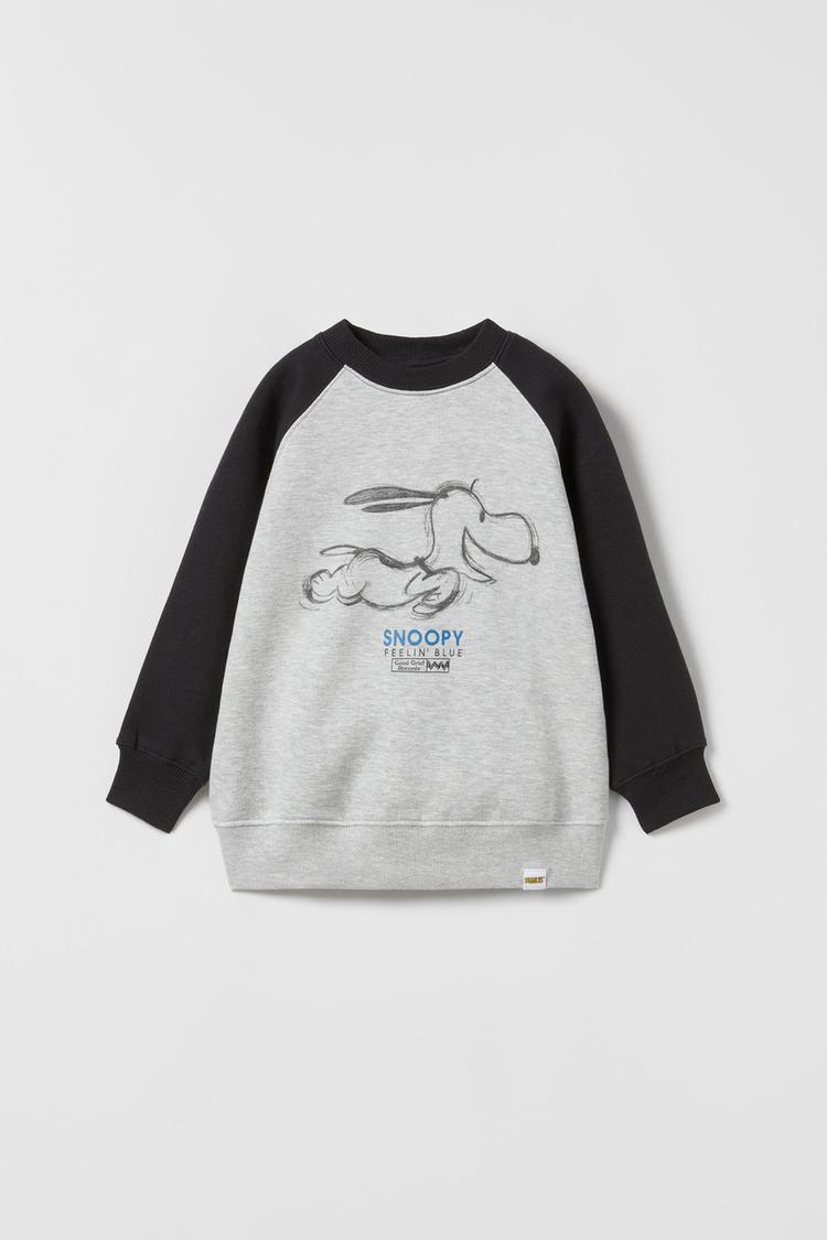 SNOOPY PEANUTS RAGLAN SWEATSHIRT Gray marl ZARA United States